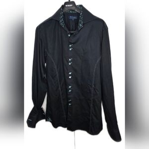 BLU By Polifroni Men's Black Western Shirt.  Button Down, Long Sleeve, Lg.